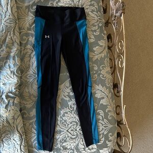 Under Armour Black and Teal Performance Leggings